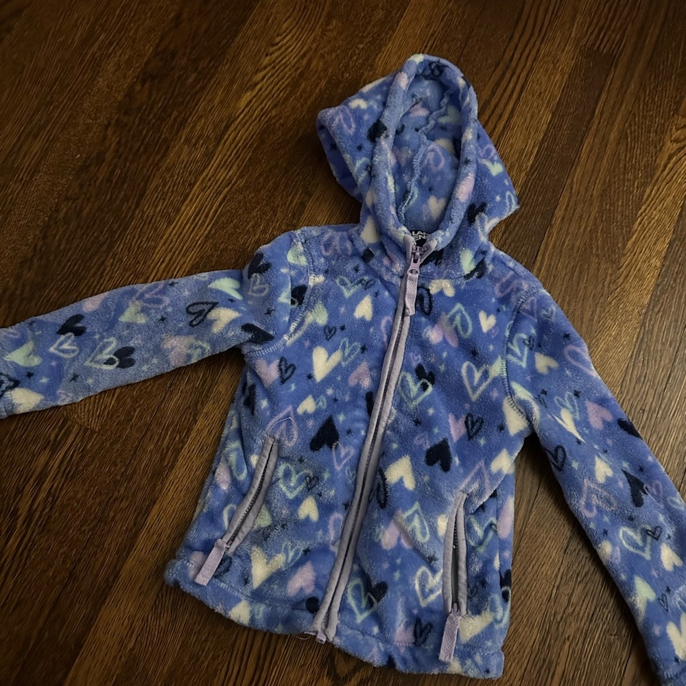 Lands' End Kids Blue Heart Hoodie